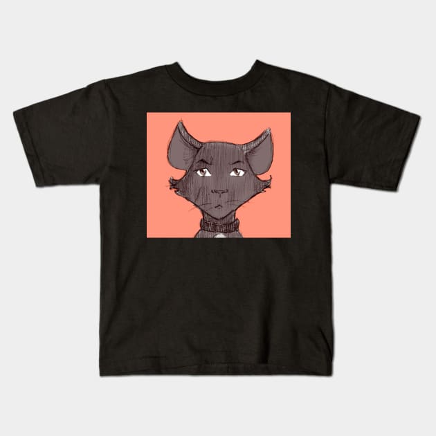 Ren Cat Kids T-Shirt by RekaFodor